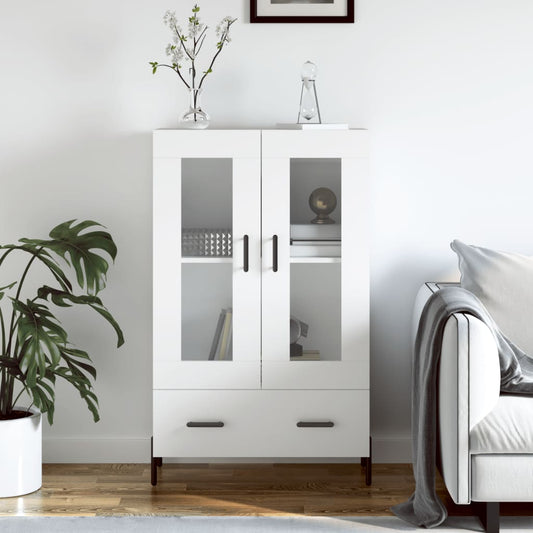 Hoge kast 69,5x31x115 cm bewerkt hout wit is nu te koop bij PeponiXL, paradijselijk wonen!