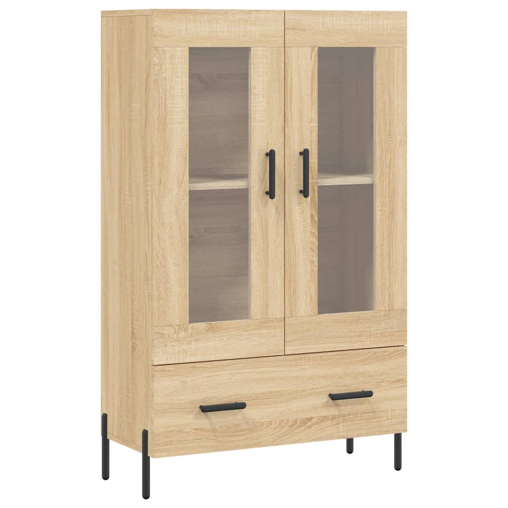 Hoge kast 69,5x31x115 cm bewerkt hout sonoma eikenkleurig is nu te koop bij PeponiXL, paradijselijk wonen!