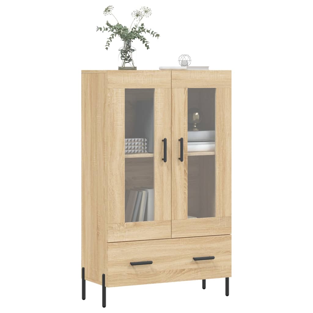Hoge kast 69,5x31x115 cm bewerkt hout sonoma eikenkleurig is nu te koop bij PeponiXL, paradijselijk wonen!