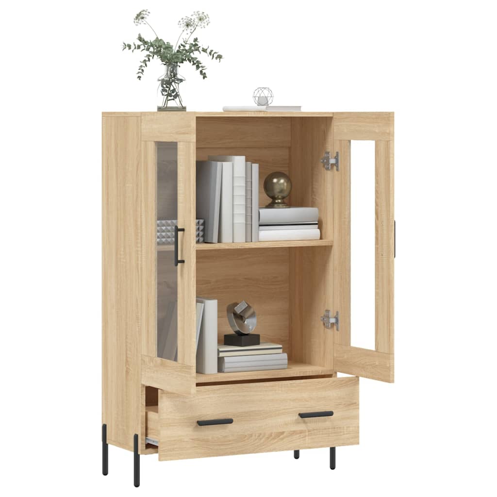 Hoge kast 69,5x31x115 cm bewerkt hout sonoma eikenkleurig is nu te koop bij PeponiXL, paradijselijk wonen!