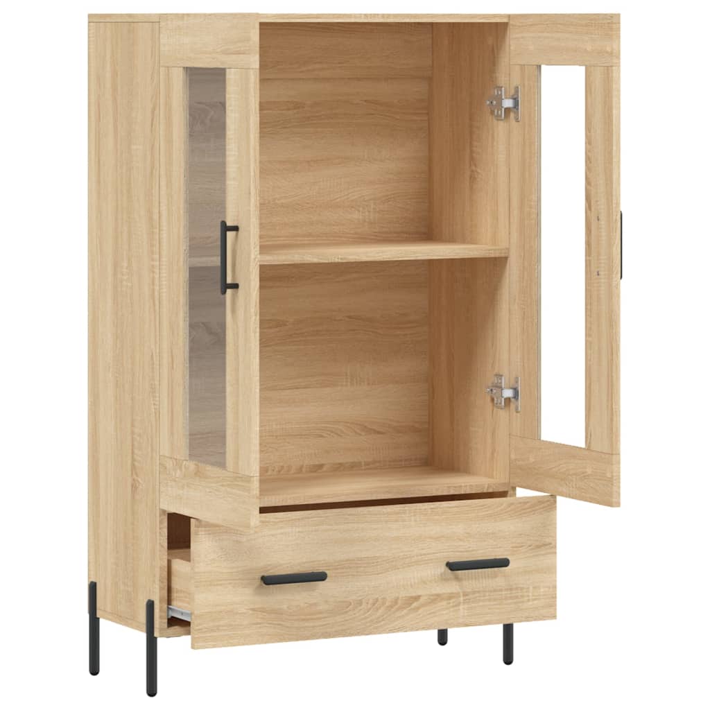 Hoge kast 69,5x31x115 cm bewerkt hout sonoma eikenkleurig is nu te koop bij PeponiXL, paradijselijk wonen!