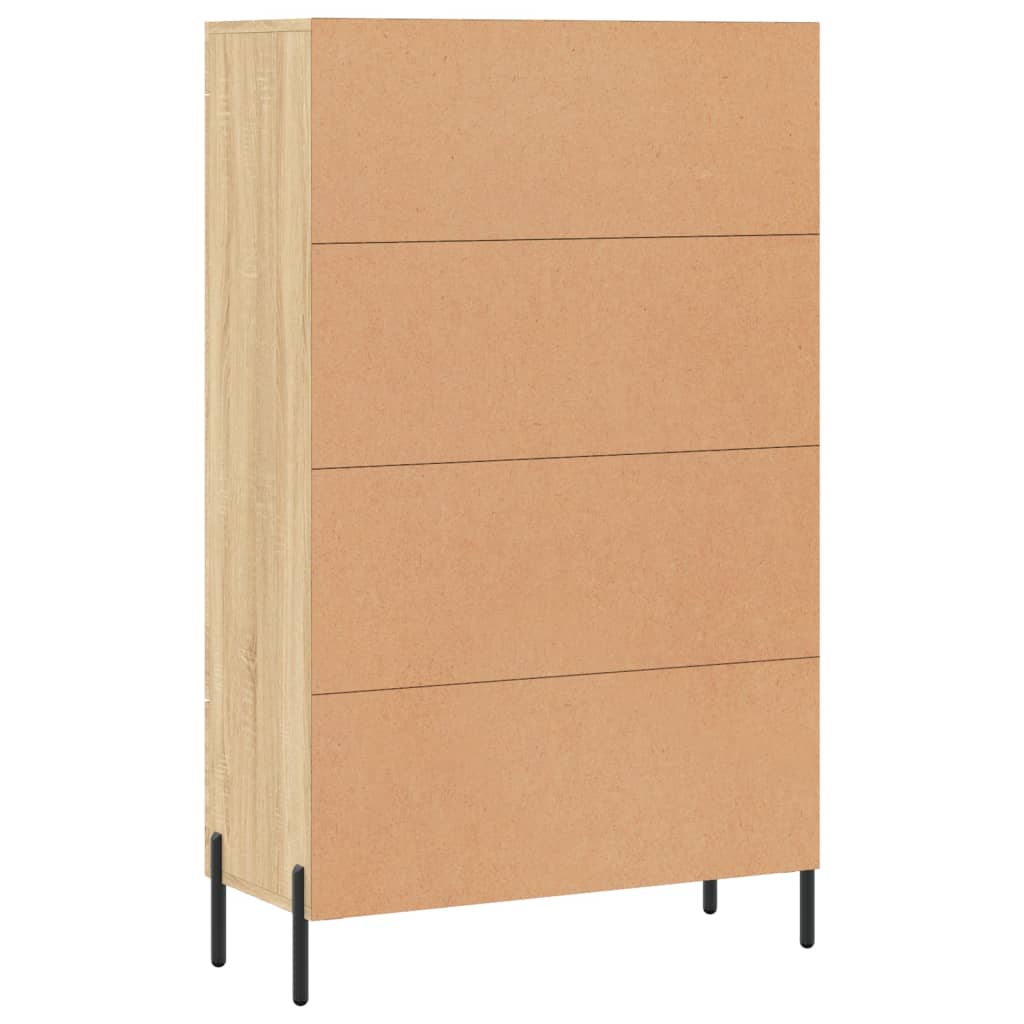Hoge kast 69,5x31x115 cm bewerkt hout sonoma eikenkleurig is nu te koop bij PeponiXL, paradijselijk wonen!