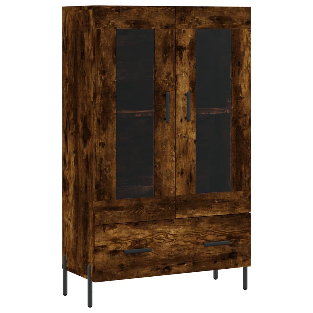 Hoge kast 69,5x31x115 cm bewerkt hout gerookt eikenkleurig is nu te koop bij PeponiXL, paradijselijk wonen!