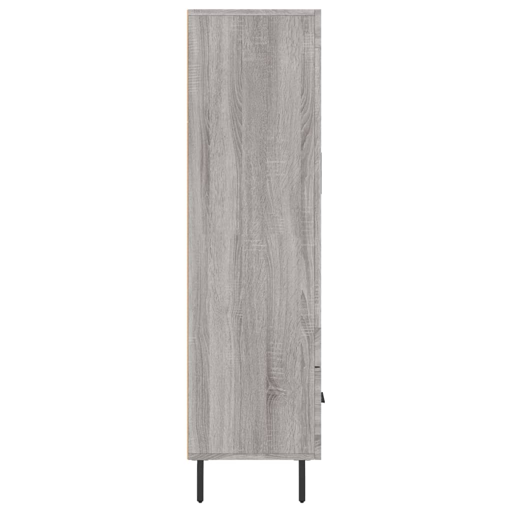 Hoge kast 69,5x31x115 cm bewerkt hout grijs sonoma eikenkleurig is nu te koop bij PeponiXL, paradijselijk wonen!