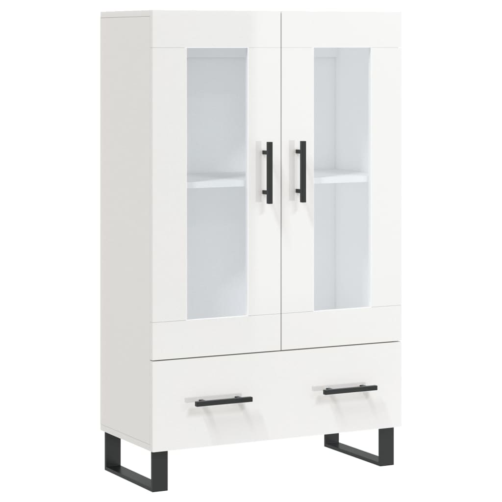 Hoge kast 69,5x31x115 cm bewerkt hout hoogglans wit is nu te koop bij PeponiXL, paradijselijk wonen!