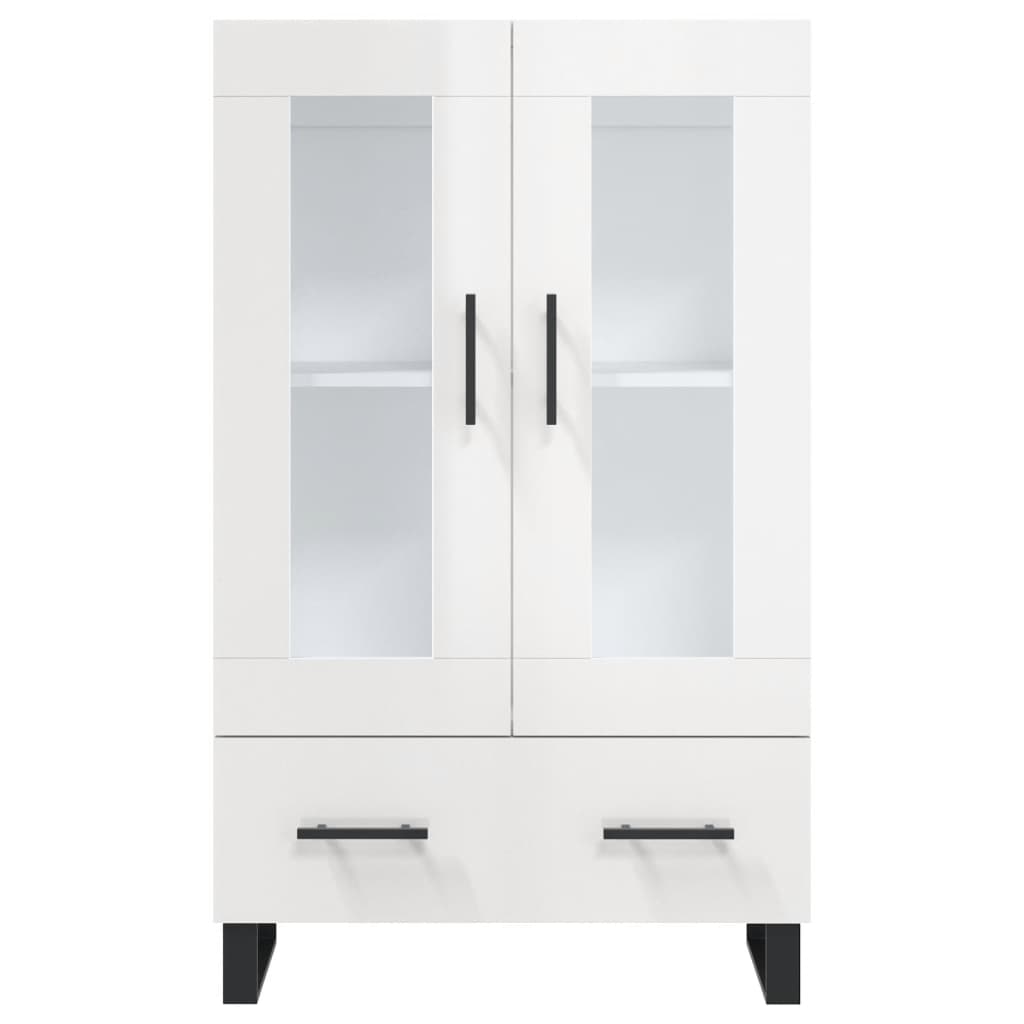 Hoge kast 69,5x31x115 cm bewerkt hout hoogglans wit is nu te koop bij PeponiXL, paradijselijk wonen!