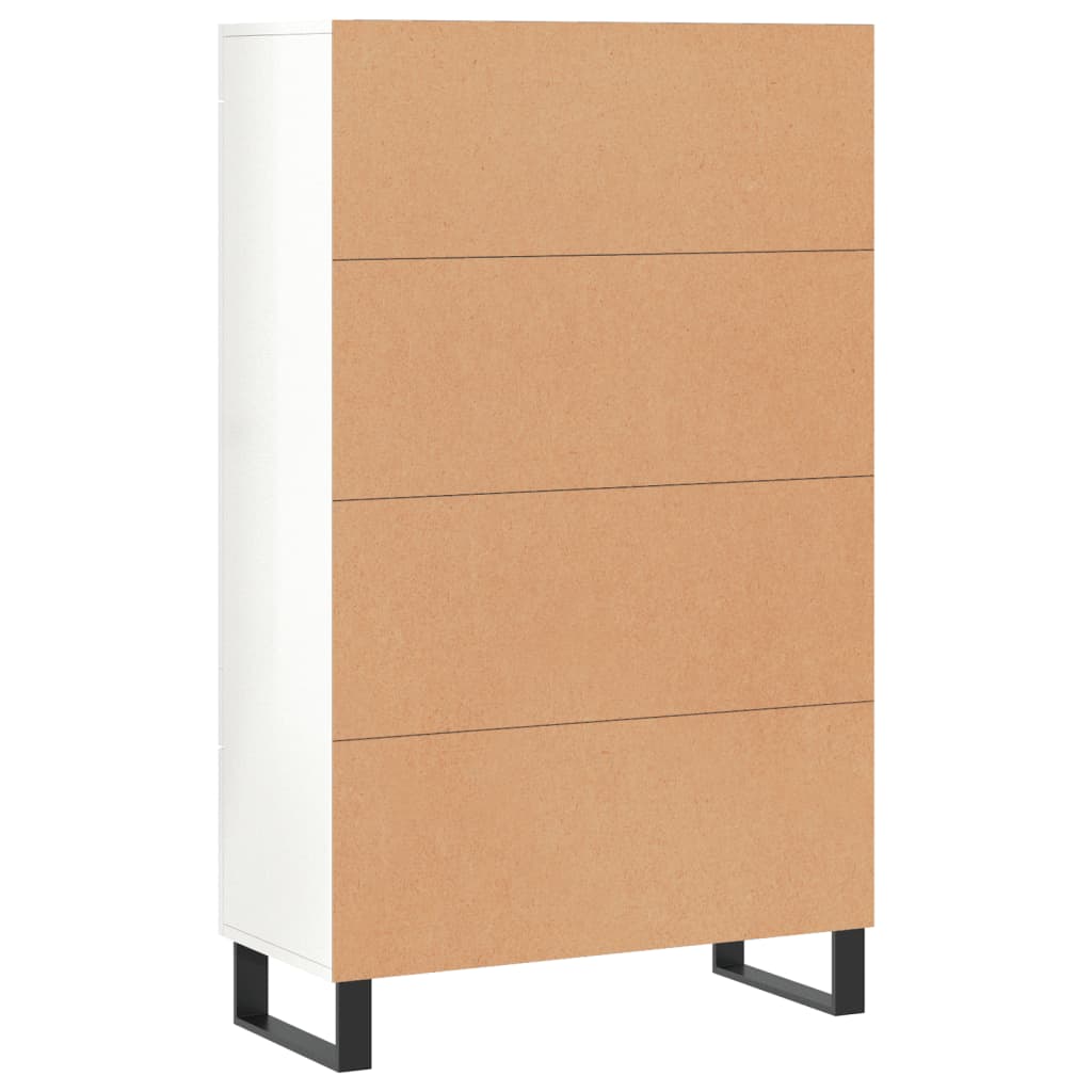 Hoge kast 69,5x31x115 cm bewerkt hout hoogglans wit is nu te koop bij PeponiXL, paradijselijk wonen!