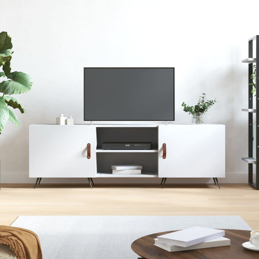 Tv-meubel 150x30x50 cm bewerkt hout wit is nu te koop bij PeponiXL, paradijselijk wonen!