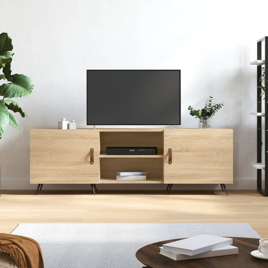Tv-meubel 150x30x50 cm bewerkt hout sonoma eikenkleurig is nu te koop bij PeponiXL, paradijselijk wonen!