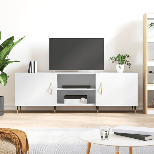 Tv-meubel 150x30x50 cm bewerkt hout wit is nu te koop bij PeponiXL, paradijselijk wonen!