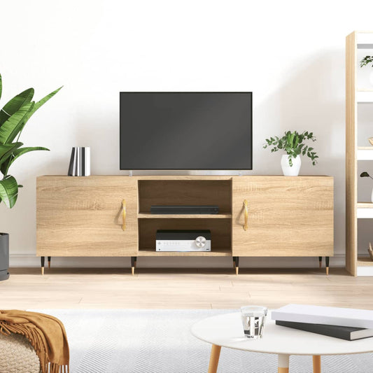 Tv-meubel 150x30x50 cm bewerkt hout sonoma eikenkleurig is nu te koop bij PeponiXL, paradijselijk wonen!