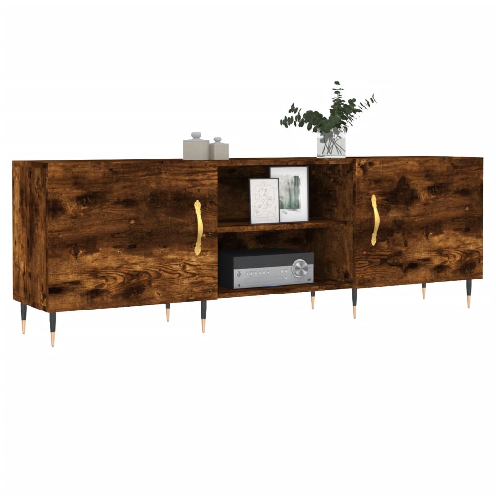 Tv-meubel 150x30x50 cm bewerkt hout gerookt eikenkleurig is nu te koop bij PeponiXL, paradijselijk wonen!