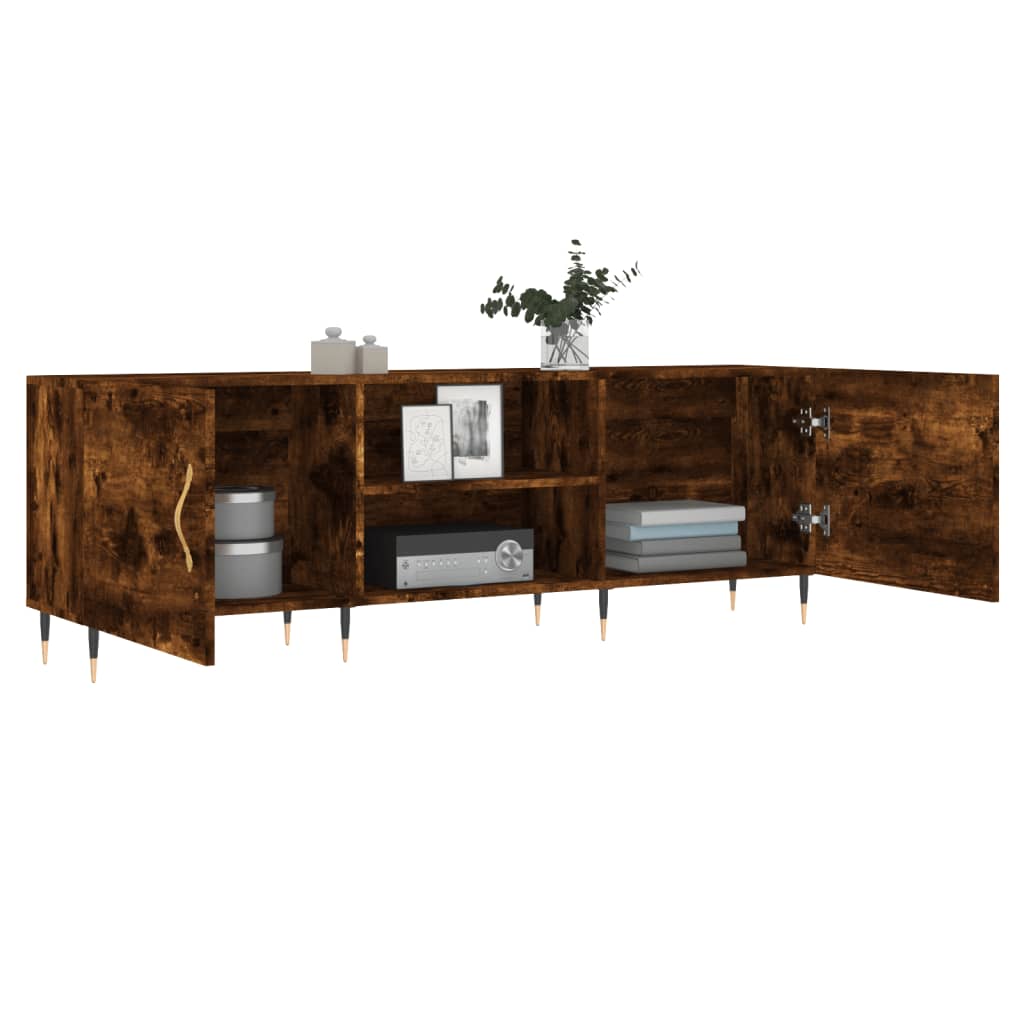 Tv-meubel 150x30x50 cm bewerkt hout gerookt eikenkleurig is nu te koop bij PeponiXL, paradijselijk wonen!