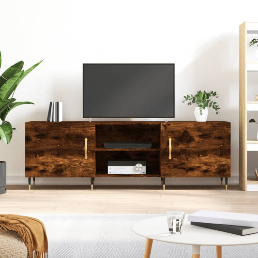 Tv-meubel 150x30x50 cm bewerkt hout gerookt eikenkleurig is nu te koop bij PeponiXL, paradijselijk wonen!
