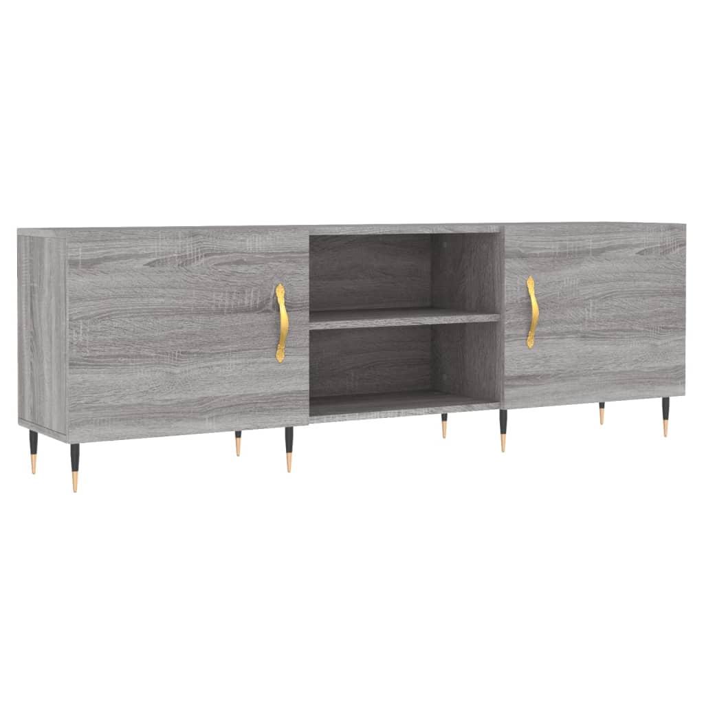 Tv-meubel 150x30x50 cm bewerkt hout grijs sonoma eikenkleurig is nu te koop bij PeponiXL, paradijselijk wonen!