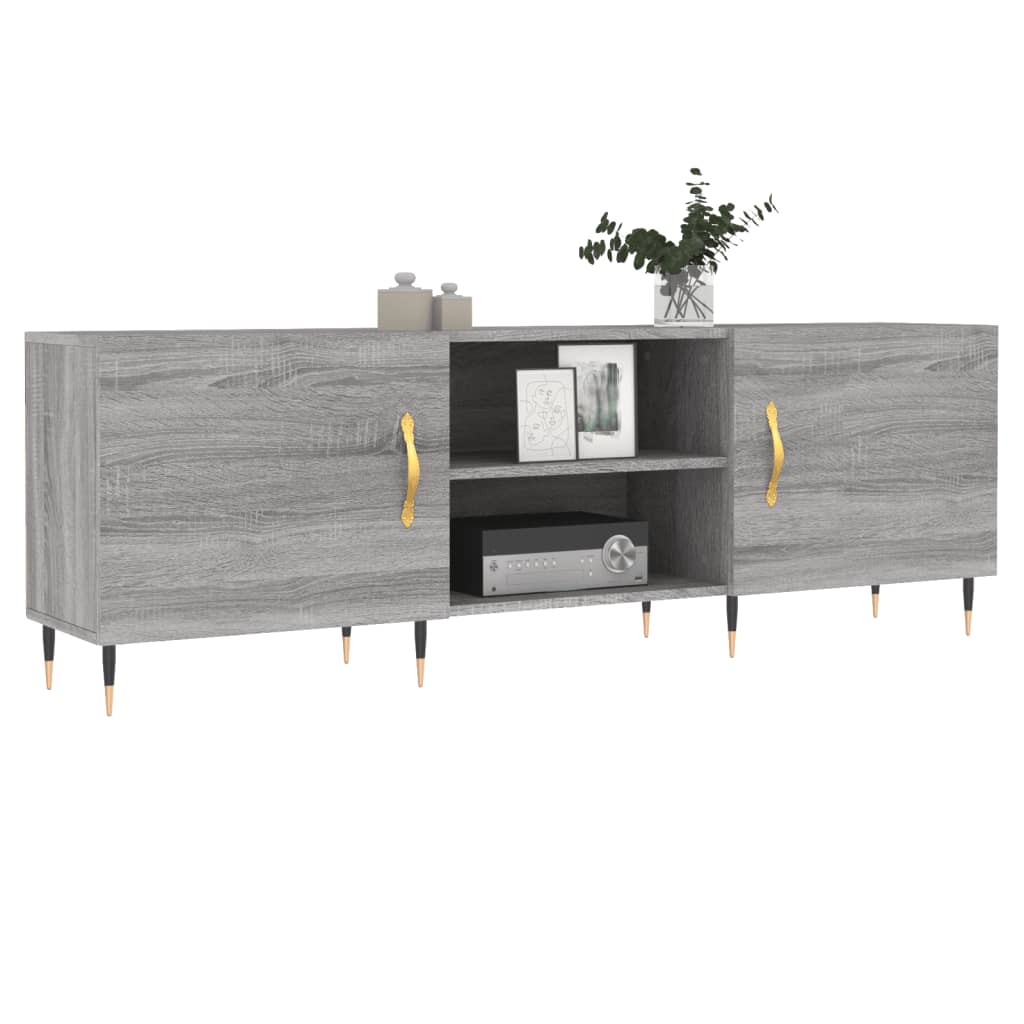 Tv-meubel 150x30x50 cm bewerkt hout grijs sonoma eikenkleurig is nu te koop bij PeponiXL, paradijselijk wonen!