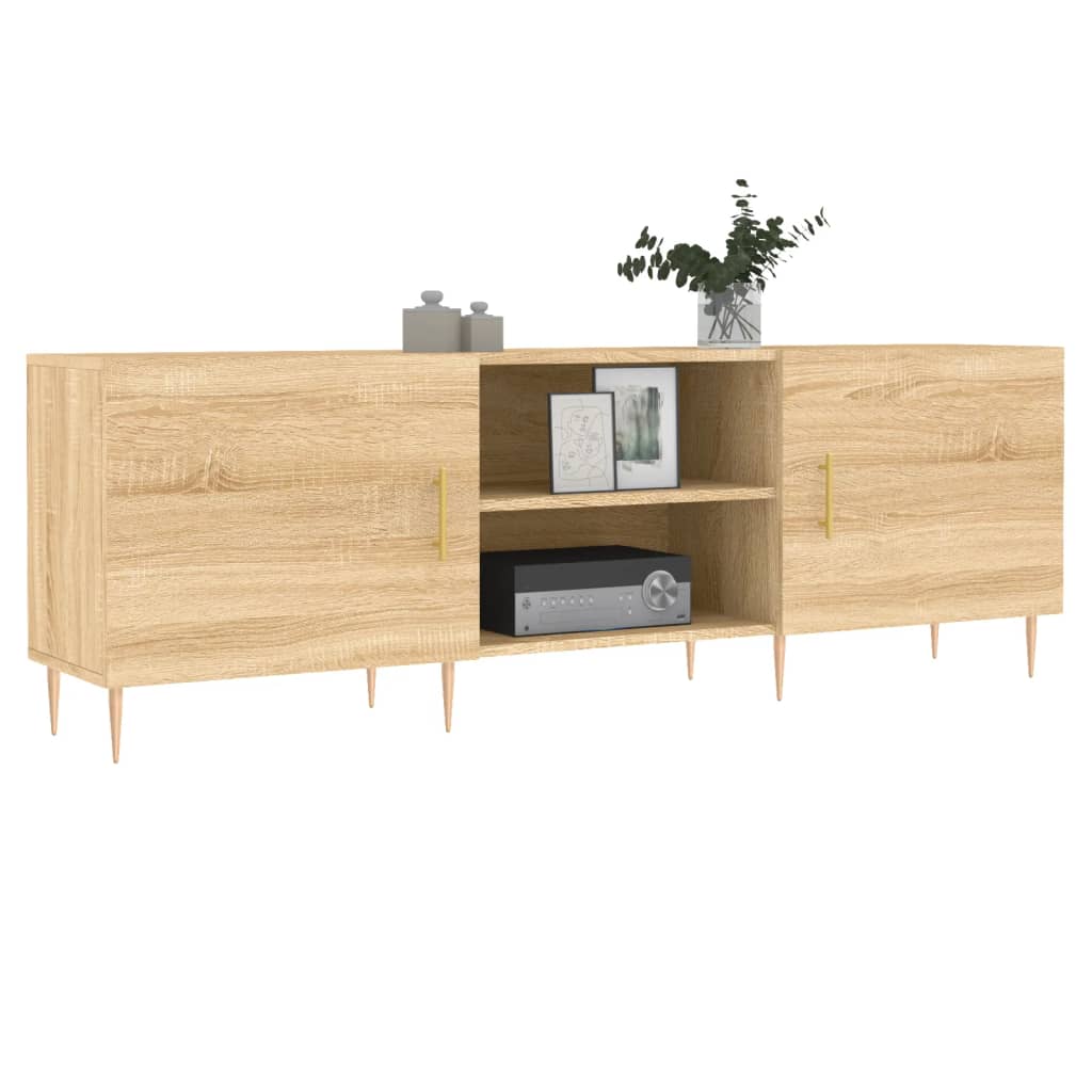 Tv-meubel 150x30x50 cm bewerkt hout sonoma eikenkleurig is nu te koop bij PeponiXL, paradijselijk wonen!
