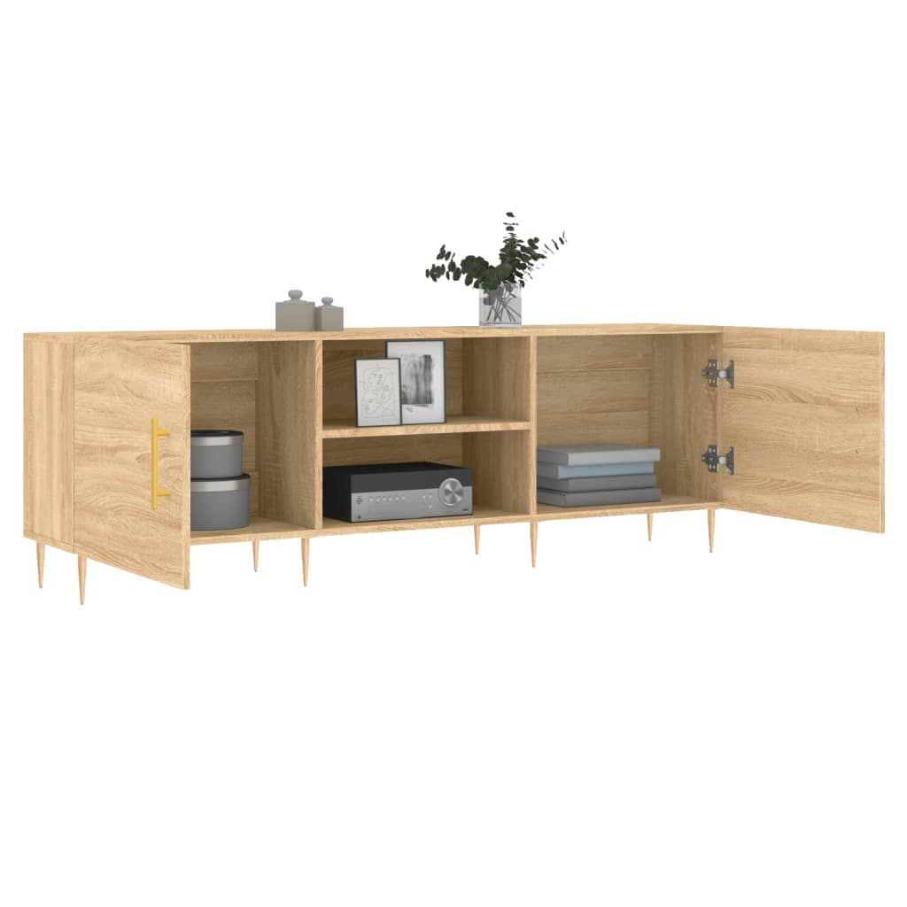Tv-meubel 150x30x50 cm bewerkt hout sonoma eikenkleurig is nu te koop bij PeponiXL, paradijselijk wonen!