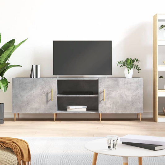 Tv-meubel 150x30x50 cm bewerkt hout betongrijs is nu te koop bij PeponiXL, paradijselijk wonen!