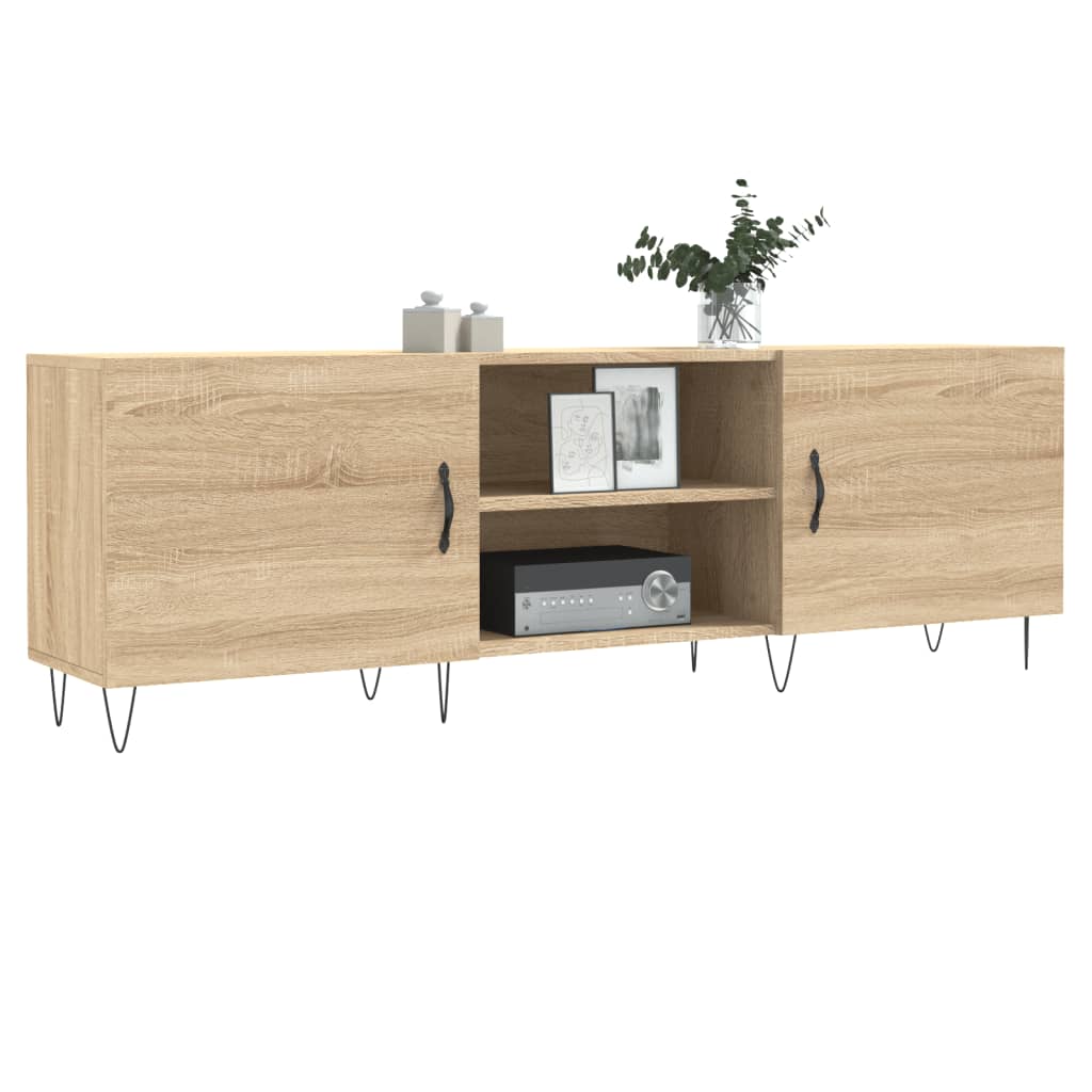 Tv-meubel 150x30x50 cm bewerkt hout sonoma eikenkleurig is nu te koop bij PeponiXL, paradijselijk wonen!