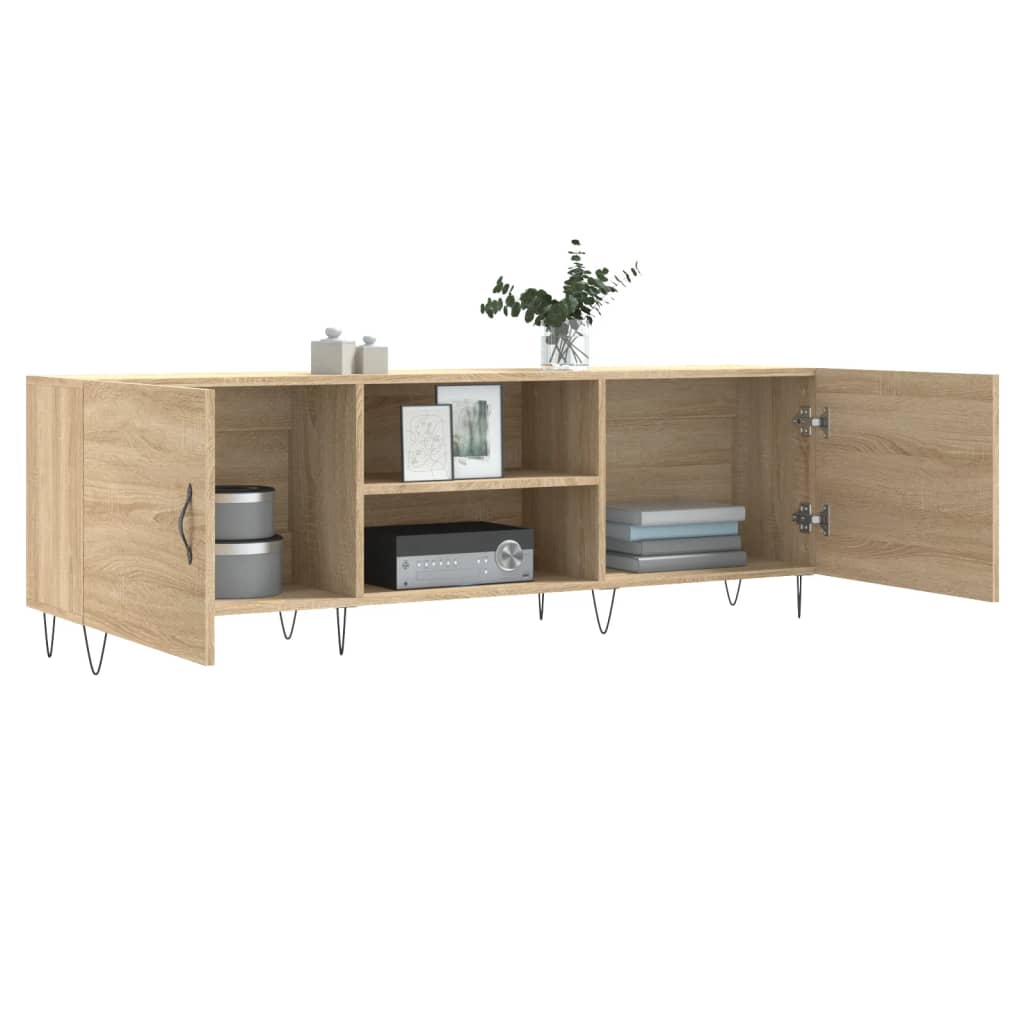 Tv-meubel 150x30x50 cm bewerkt hout sonoma eikenkleurig is nu te koop bij PeponiXL, paradijselijk wonen!