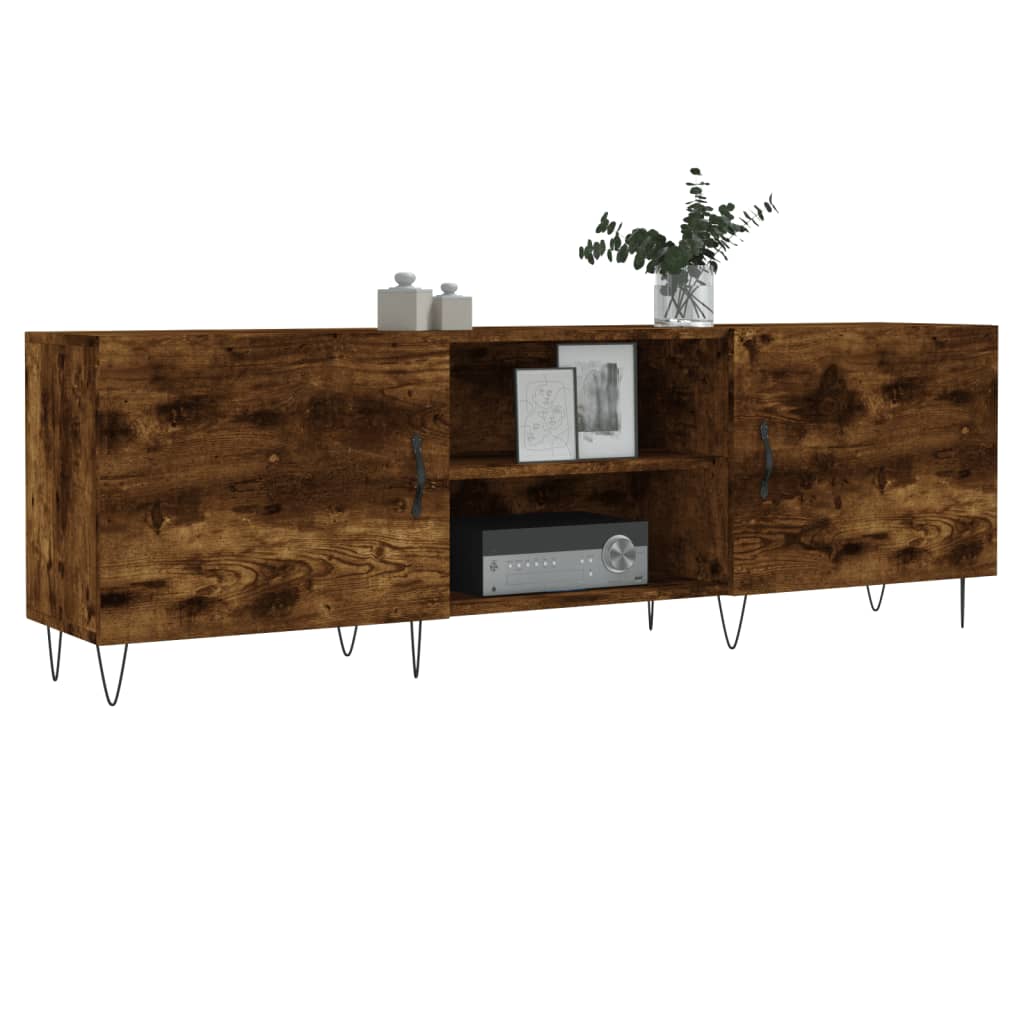 Tv-meubel 150x30x50 cm bewerkt hout gerookt eikenkleurig is nu te koop bij PeponiXL, paradijselijk wonen!