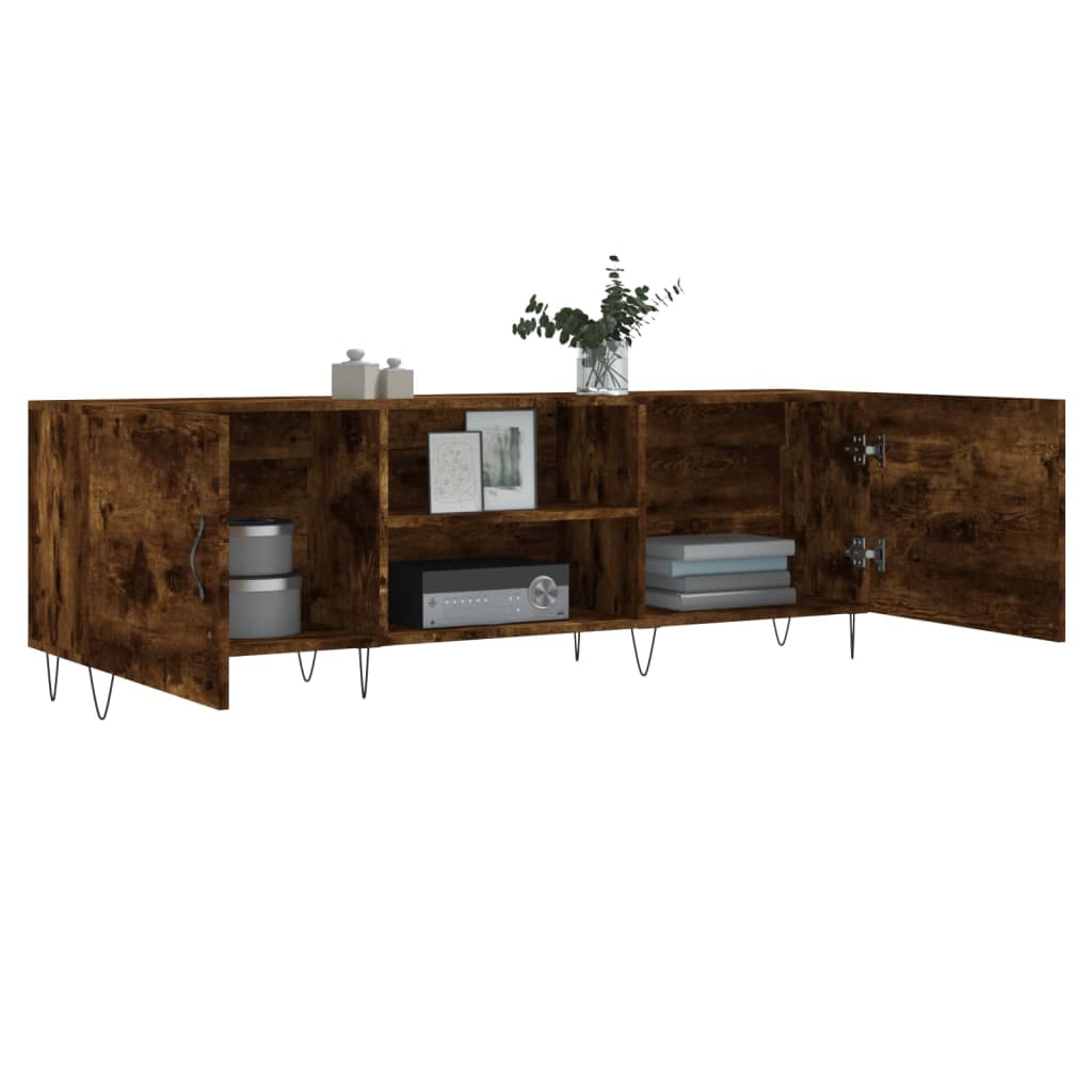 Tv-meubel 150x30x50 cm bewerkt hout gerookt eikenkleurig is nu te koop bij PeponiXL, paradijselijk wonen!