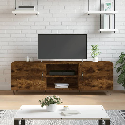 Tv-meubel 150x30x50 cm bewerkt hout gerookt eikenkleurig is nu te koop bij PeponiXL, paradijselijk wonen!