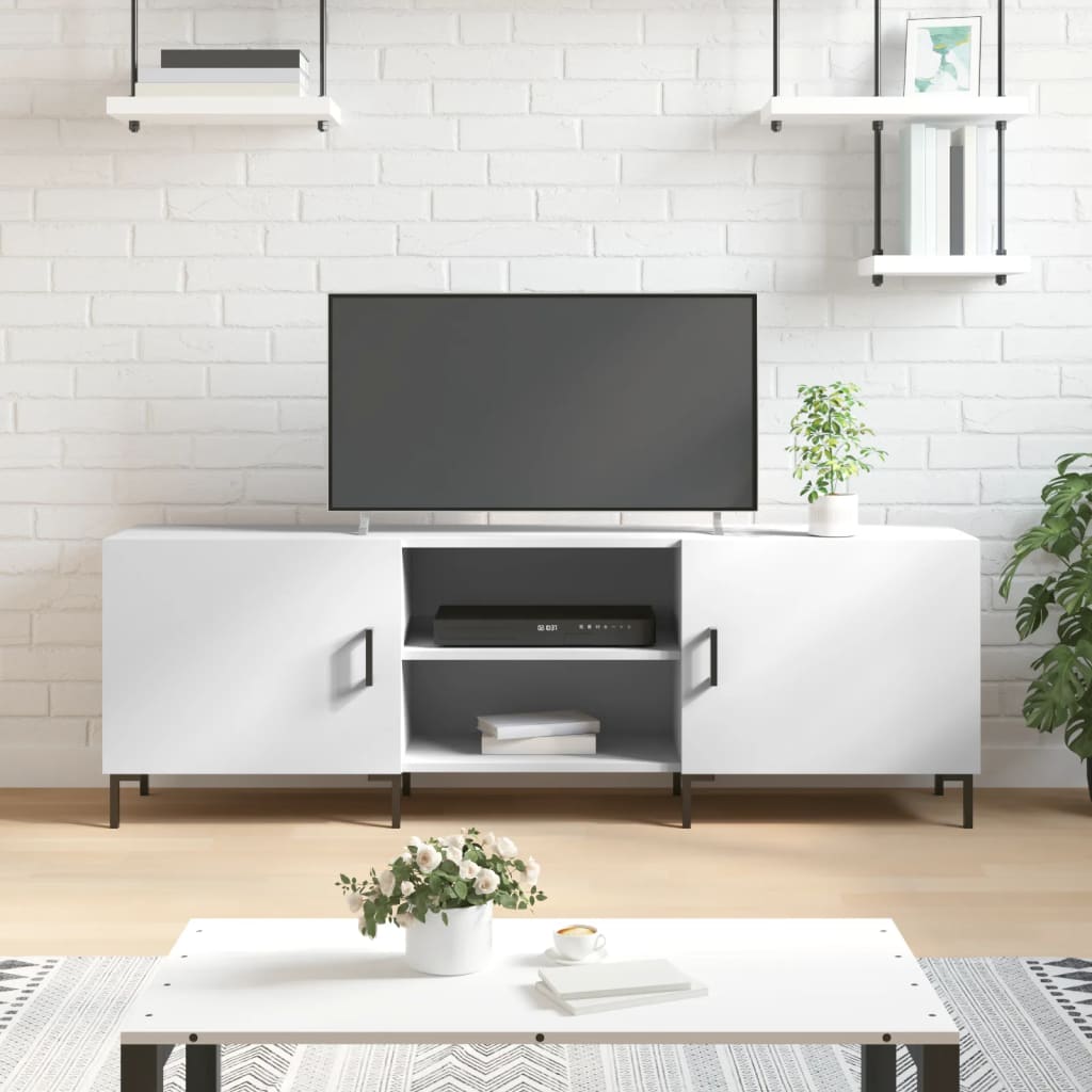 Tv-meubel 150x30x50 cm bewerkt hout wit is nu te koop bij PeponiXL, paradijselijk wonen!