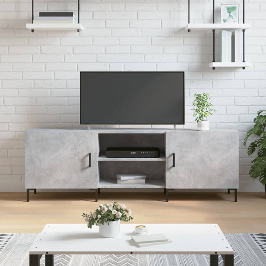 Tv-meubel 150x30x50 cm bewerkt hout betongrijs is nu te koop bij PeponiXL, paradijselijk wonen!
