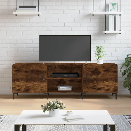 Tv-meubel 150x30x50 cm bewerkt hout gerookt eikenkleurig is nu te koop bij PeponiXL, paradijselijk wonen!