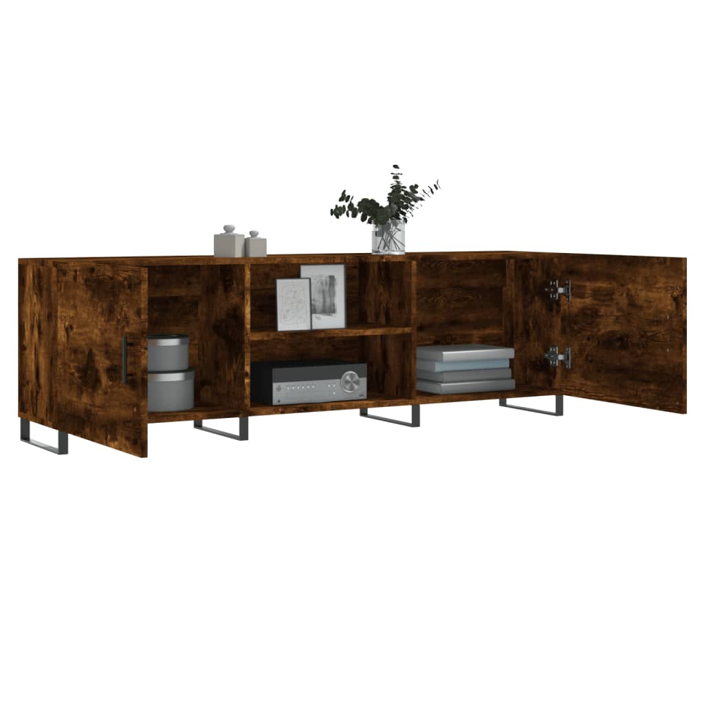 Tv-meubel 150x30x50 cm bewerkt hout gerookt eikenkleurig is nu te koop bij PeponiXL, paradijselijk wonen!