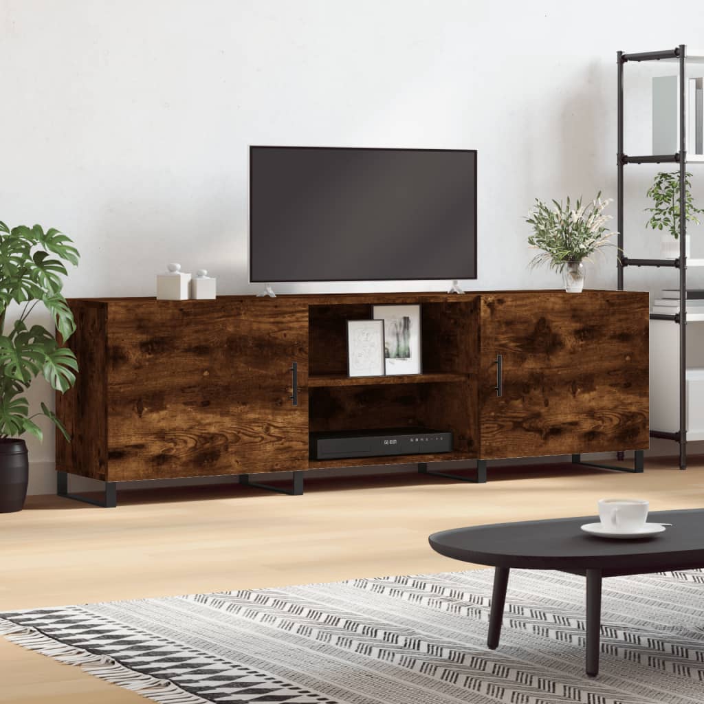 Tv-meubel 150x30x50 cm bewerkt hout gerookt eikenkleurig is nu te koop bij PeponiXL, paradijselijk wonen!