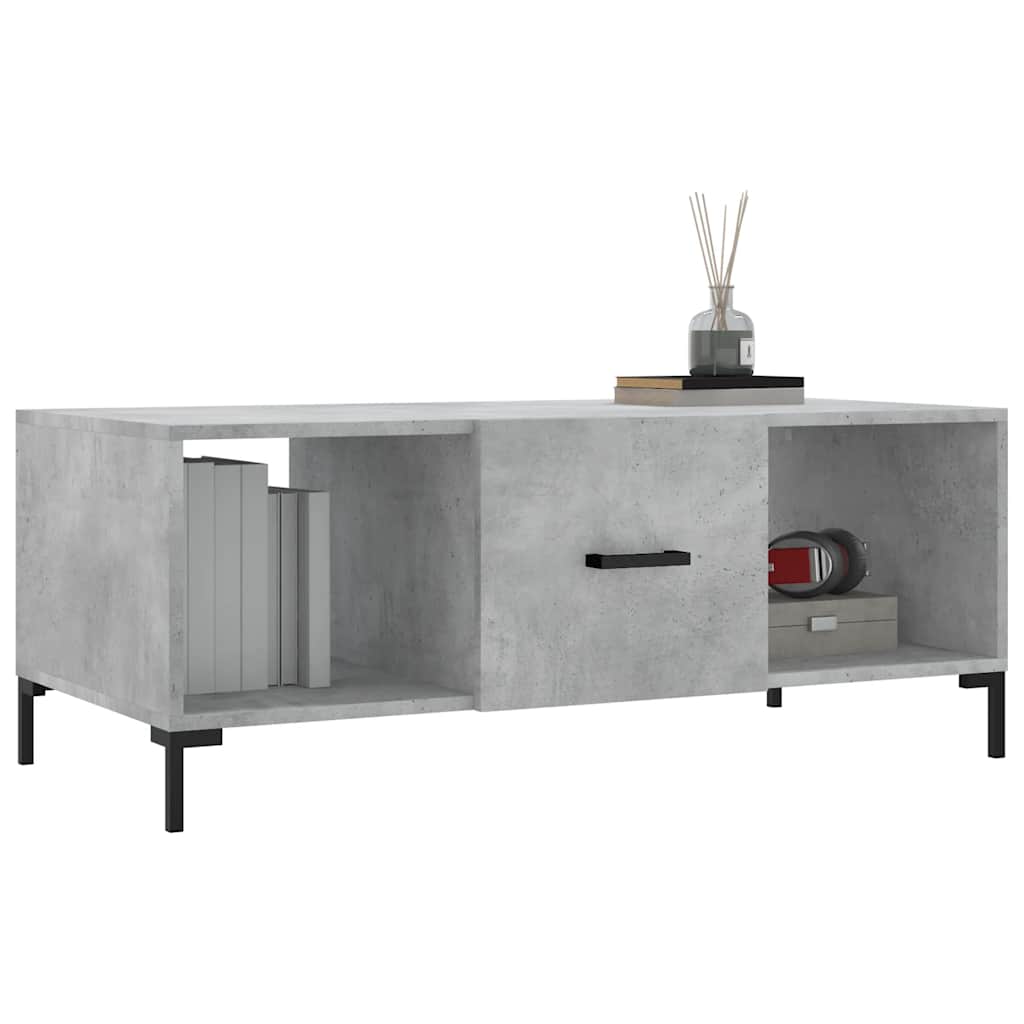 Salontafel 102x50x40 cm bewerkt hout betongrijs is nu te koop bij PeponiXL, paradijselijk wonen!