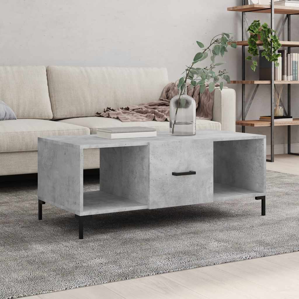 Salontafel 102x50x40 cm bewerkt hout betongrijs is nu te koop bij PeponiXL, paradijselijk wonen!