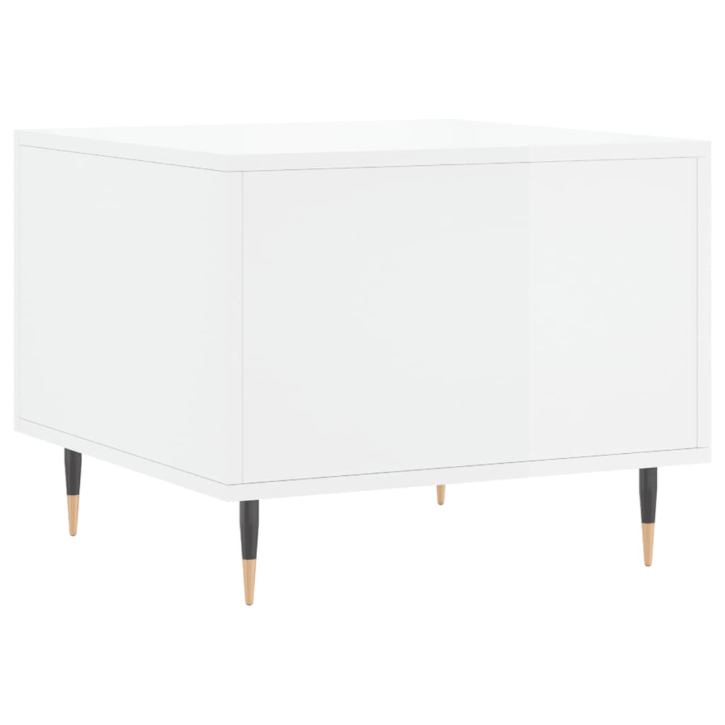 Salontafel 50x50x40 cm bewerkt hout hoogglans wit is nu te koop bij PeponiXL, paradijselijk wonen!