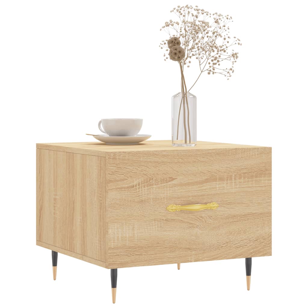 Salontafel 50x50x35 cm bewerkt hout sonoma eikenkleurig is nu te koop bij PeponiXL, paradijselijk wonen!