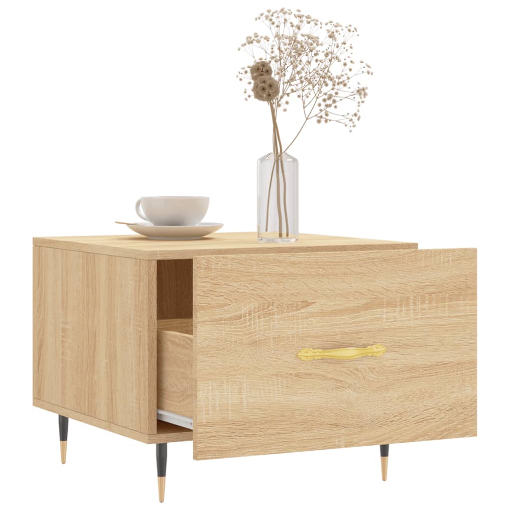 Salontafel 50x50x35 cm bewerkt hout sonoma eikenkleurig is nu te koop bij PeponiXL, paradijselijk wonen!