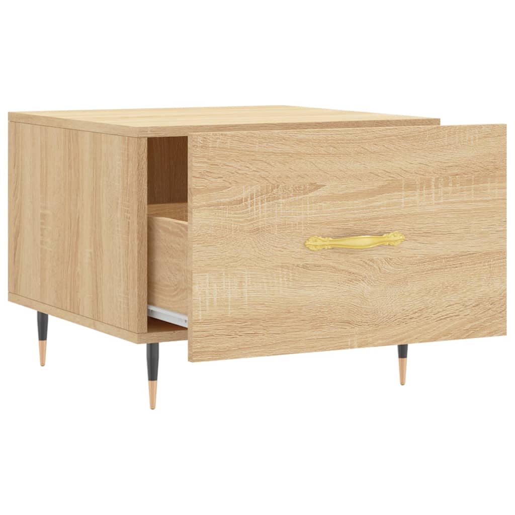 Salontafel 50x50x35 cm bewerkt hout sonoma eikenkleurig is nu te koop bij PeponiXL, paradijselijk wonen!