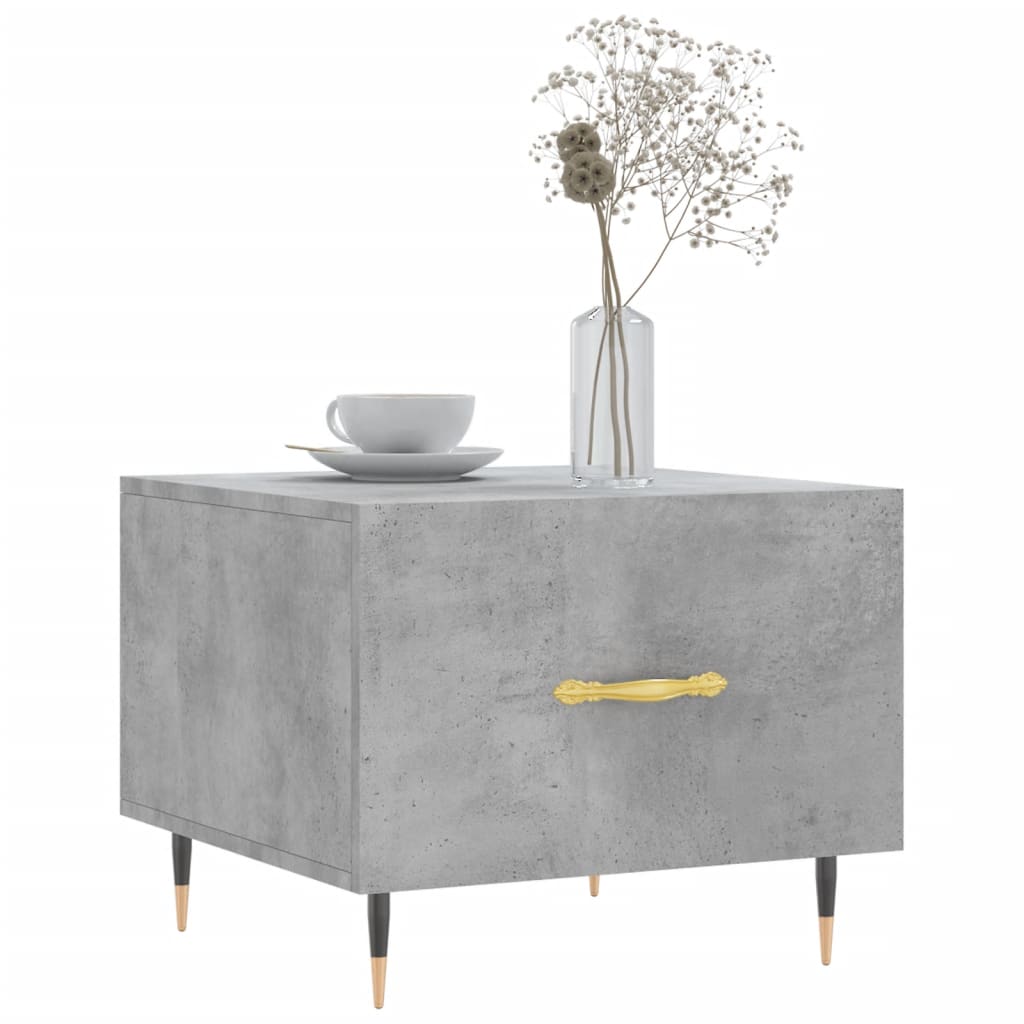 Salontafel 50x50x40 cm bewerkt hout betongrijs is nu te koop bij PeponiXL, paradijselijk wonen!
