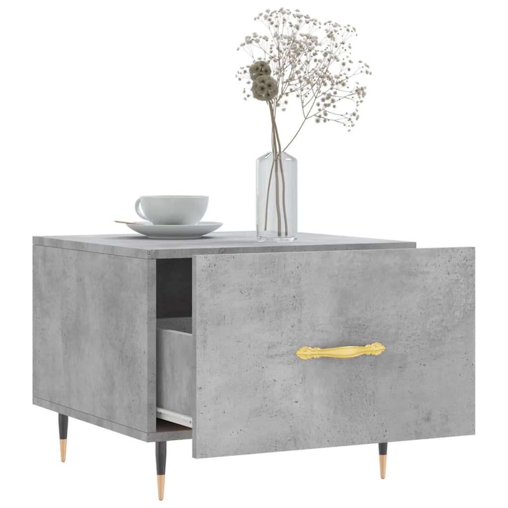 Salontafel 50x50x40 cm bewerkt hout betongrijs is nu te koop bij PeponiXL, paradijselijk wonen!