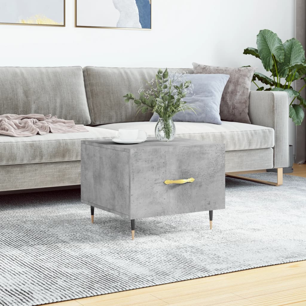 Salontafel 50x50x40 cm bewerkt hout betongrijs is nu te koop bij PeponiXL, paradijselijk wonen!