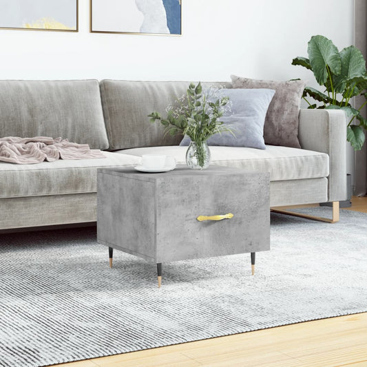 Salontafel 50x50x40 cm bewerkt hout betongrijs is nu te koop bij PeponiXL, paradijselijk wonen!
