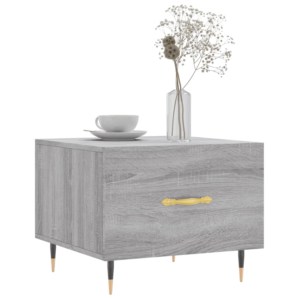Salontafel 50x50x40 cm bewerkt hout grijs sonoma eiken is nu te koop bij PeponiXL, paradijselijk wonen!