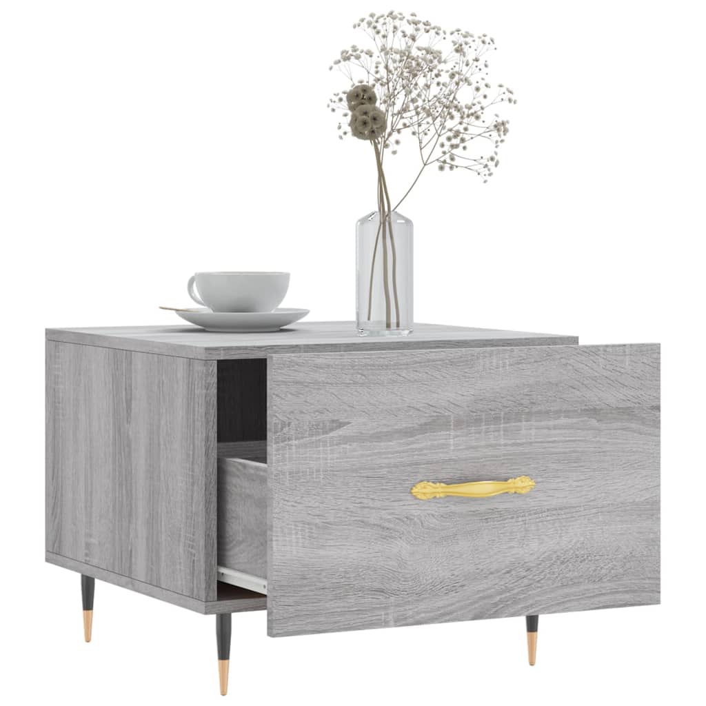 Salontafel 50x50x40 cm bewerkt hout grijs sonoma eiken is nu te koop bij PeponiXL, paradijselijk wonen!