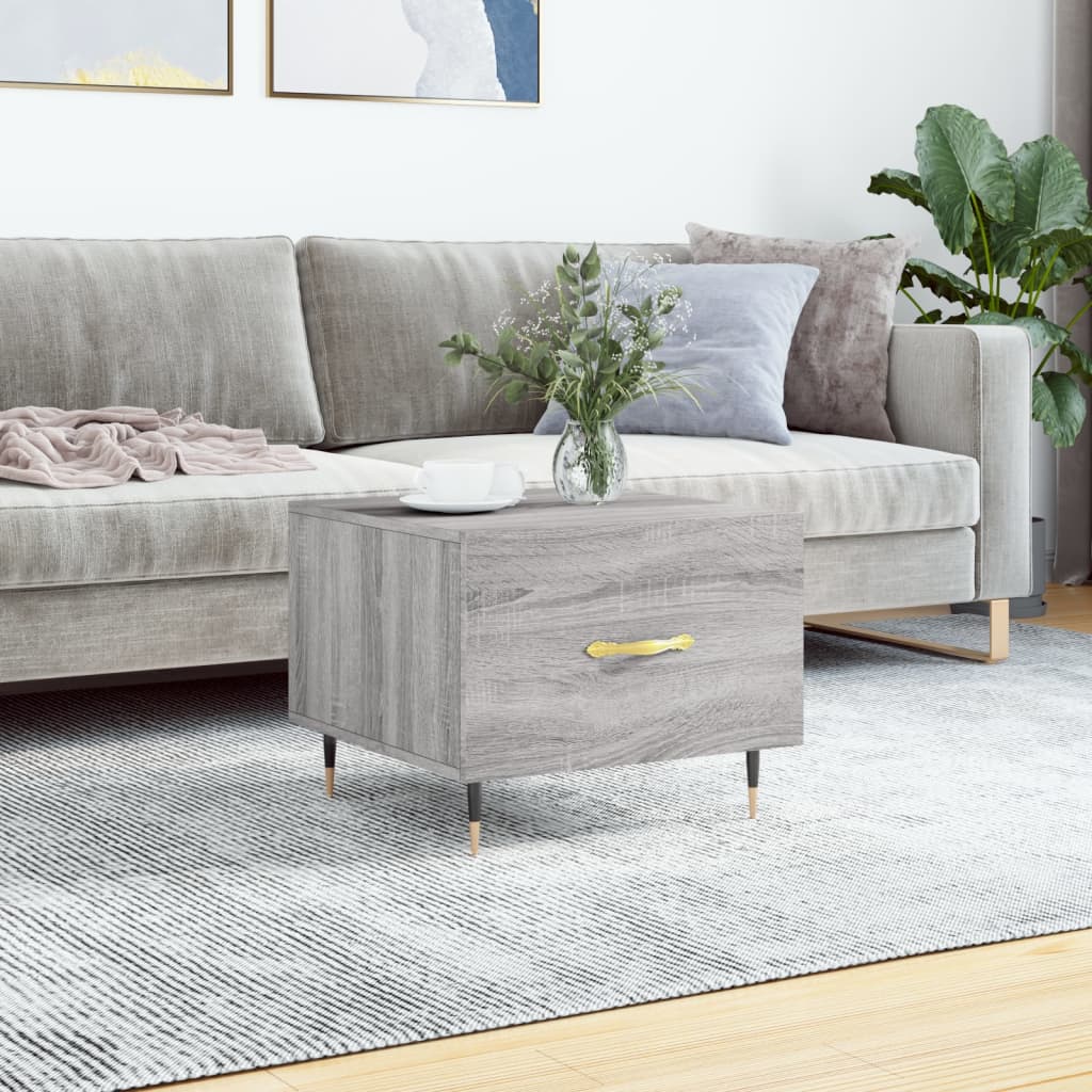 Salontafel 50x50x40 cm bewerkt hout grijs sonoma eiken is nu te koop bij PeponiXL, paradijselijk wonen!