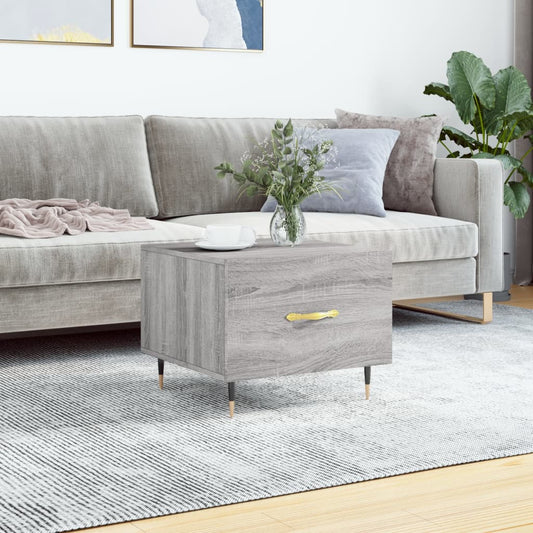 Salontafel 50x50x40 cm bewerkt hout grijs sonoma eiken is nu te koop bij PeponiXL, paradijselijk wonen!