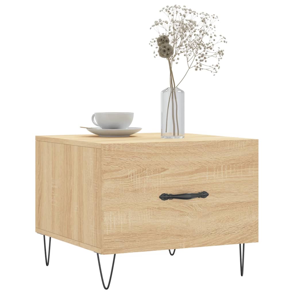 Salontafel 50x50x35 cm bewerkt hout sonoma eikenkleurig is nu te koop bij PeponiXL, paradijselijk wonen!
