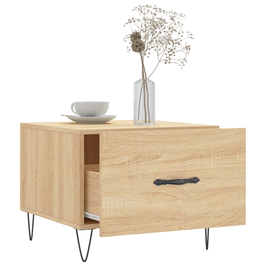 Salontafel 50x50x35 cm bewerkt hout sonoma eikenkleurig is nu te koop bij PeponiXL, paradijselijk wonen!