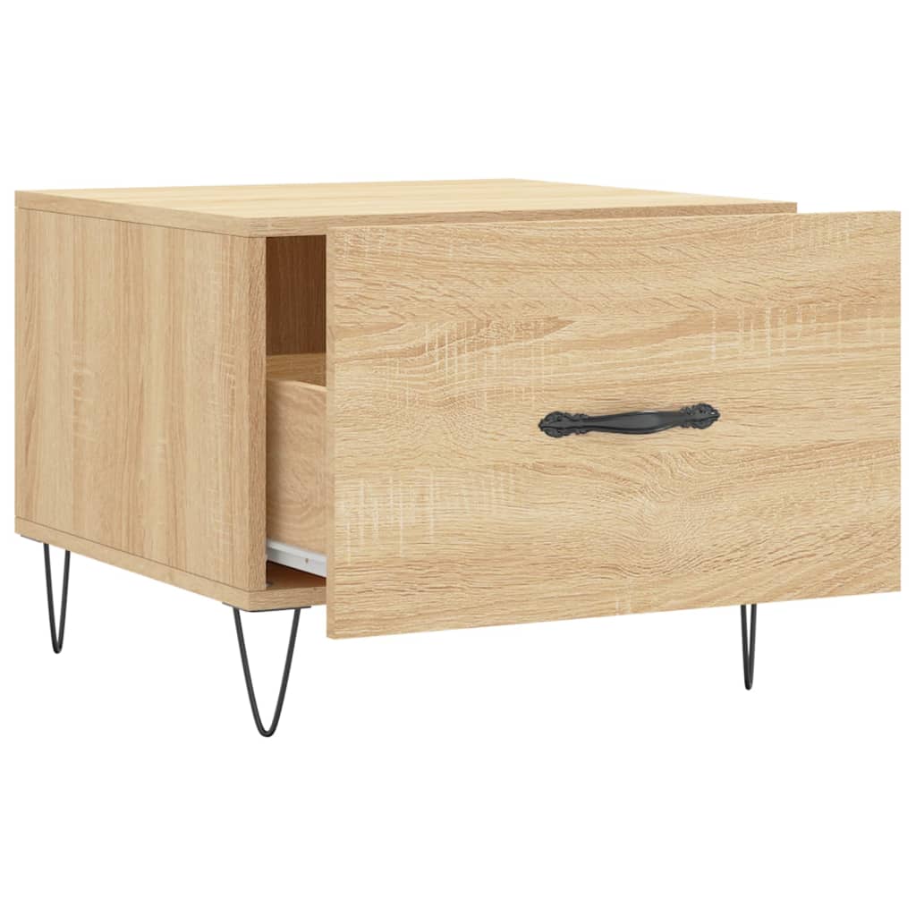 Salontafel 50x50x35 cm bewerkt hout sonoma eikenkleurig is nu te koop bij PeponiXL, paradijselijk wonen!